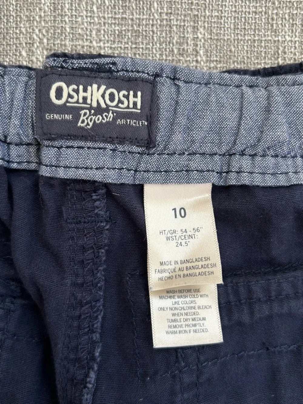 OshKosh B'gosh Size 10 Navy Boys Utility Shorts
